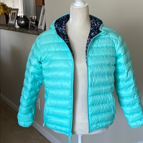 Eddie Bauer Other - Eddie Bauer Girls Reversible Hooded Duck Down Puffer Jacket.
Size L  14/16